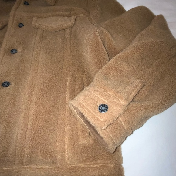 Vince Men's Tan Sherpa Jacket Medium - Picture 8 of 10